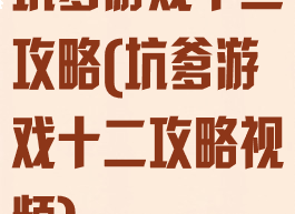 坑爹游戏十二攻略(坑爹游戏十二攻略视频)