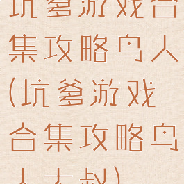 坑爹游戏合集攻略鸟人(坑爹游戏合集攻略鸟人大叔)