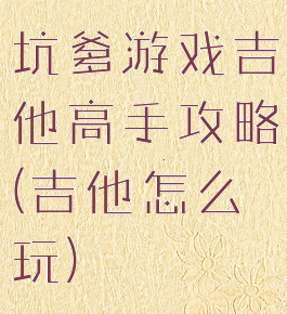 坑爹游戏吉他高手攻略(吉他怎么玩)