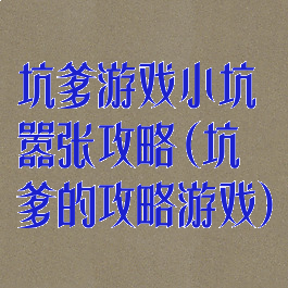 坑爹游戏小坑嚣张攻略(坑爹的攻略游戏)