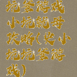 坑爹游戏小坑就母攻略(史小坑坑爹游戏)