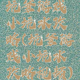 坑爹游戏小坑水攻略(坑爹游戏小坑水攻略视频)