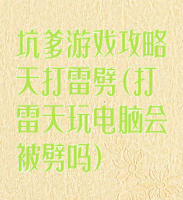 坑爹游戏攻略天打雷劈(打雷天玩电脑会被劈吗)