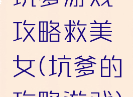 坑爹游戏攻略救美女(坑爹的攻略游戏)