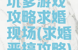 坑爹游戏攻略求婚现场(求婚恶搞攻略)