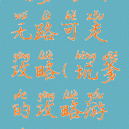 坑爹游戏无路可走攻略(坑爹的攻略游戏)