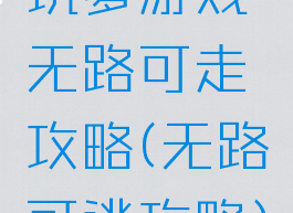 坑爹游戏无路可走攻略(无路可逃攻略)