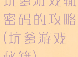 坑爹游戏输密码的攻略(坑爹游戏秘籍)