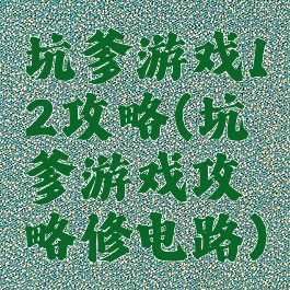 坑爹游戏12攻略(坑爹游戏攻略修电路)
