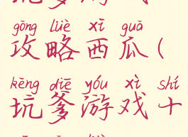 坑爹游戏12攻略西瓜(坑爹游戏十三攻略)