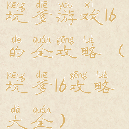 坑爹游戏16的全攻略(坑爹16攻略大全)