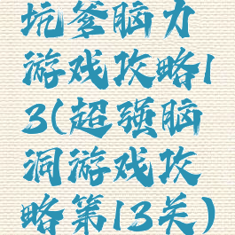 坑爹脑力游戏攻略13(超强脑洞游戏攻略第13关)