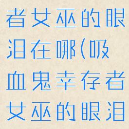 吸血鬼幸存者女巫的眼泪在哪(吸血鬼幸存者女巫的眼泪在哪里)