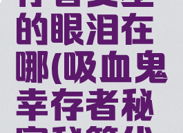 吸血鬼幸存者女巫的眼泪在哪(吸血鬼幸存者秘密秘籍代码)