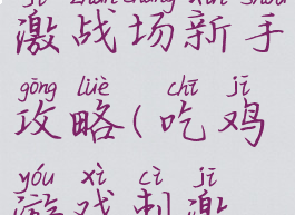 吃鸡手游刺激战场新手攻略(吃鸡游戏刺激战场)