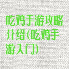 吃鸡手游攻略介绍(吃鸡手游入门)