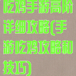 吃鸡手游高阶详细攻略(手游吃鸡攻略和技巧)