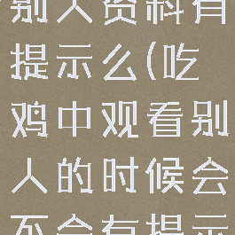 吃鸡游戏看别人资料有提示么(吃鸡中观看别人的时候会不会有提示)