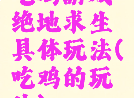 吃鸡游戏绝地求生具体玩法(吃鸡的玩法)