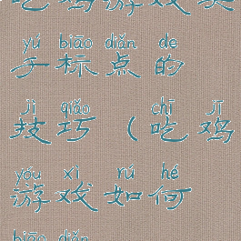 吃鸡游戏关于标点的技巧(吃鸡游戏如何标点)