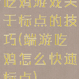 吃鸡游戏关于标点的技巧(端游吃鸡怎么快速标点)