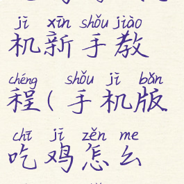 吃鸡游戏手机新手教程(手机版吃鸡怎么玩新手)