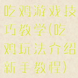 吃鸡游戏技巧教学(吃鸡玩法介绍新手教程)