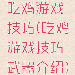 吃鸡游戏技巧(吃鸡游戏技巧武器介绍)