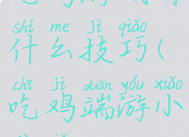 吃鸡游戏有什么技巧(吃鸡端游小技巧)