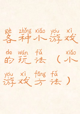 各种小游戏的玩法(小游戏方法)