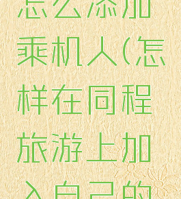 同程旅行怎么添加乘机人(怎样在同程旅游上加入自己的酒店)