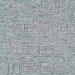 同程旅行怎么退票不退款(同程旅行订的票怎么退)