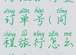 同程旅行查订单号(同程旅行怎么查票)