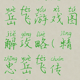 同人精忠岳飞游戏图解攻略(精忠岳飞传游戏)