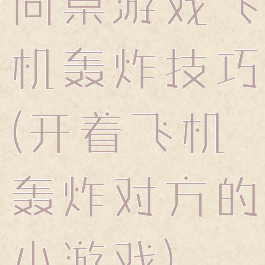 同桌游戏飞机轰炸技巧(开着飞机轰炸对方的小游戏)