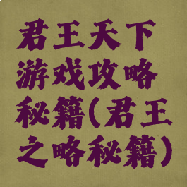 君王天下游戏攻略秘籍(君王之略秘籍)