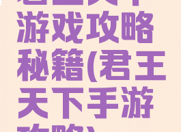 君王天下游戏攻略秘籍(君王天下手游攻略)