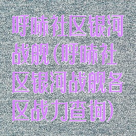 呼哧社区银河战舰(呼哧社区银河战舰各区战力查询)