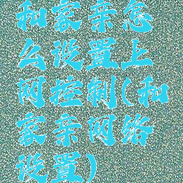 和家亲怎么设置上网控制(和家亲网络设置)