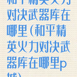 和平精英火力对决武器库在哪里(和平精英火力对决武器库在哪里p城)