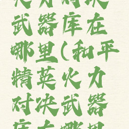 和平精英火力对决武器库在哪里(和平精英火力对决武器库在哪里图片固定)