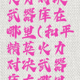 和平精英火力对决武器库在哪里(和平精英火力对决武器库在哪里图片)
