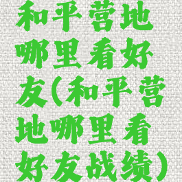 和平营地哪里看好友(和平营地哪里看好友战绩)