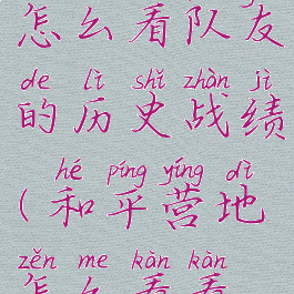 和平营地怎么看队友的历史战绩(和平营地怎么看看过谁)