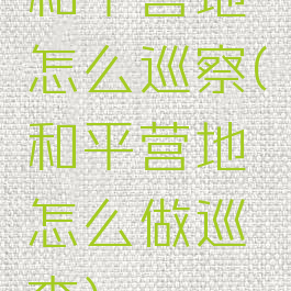 和平营地怎么巡察(和平营地怎么做巡查)