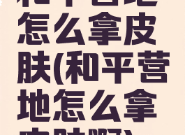 和平营地怎么拿皮肤(和平营地怎么拿皮肤啊)