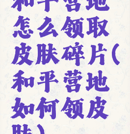 和平营地怎么领取皮肤碎片(和平营地如何领皮肤)