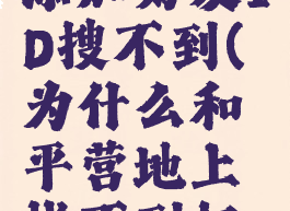 和平营地添加好友ID搜不到(为什么和平营地上找不到好友)