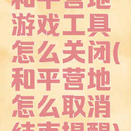 和平营地游戏工具怎么关闭(和平营地怎么取消结束提醒)
