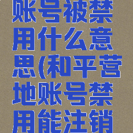 和平营地账号被禁用什么意思(和平营地账号禁用能注销么)